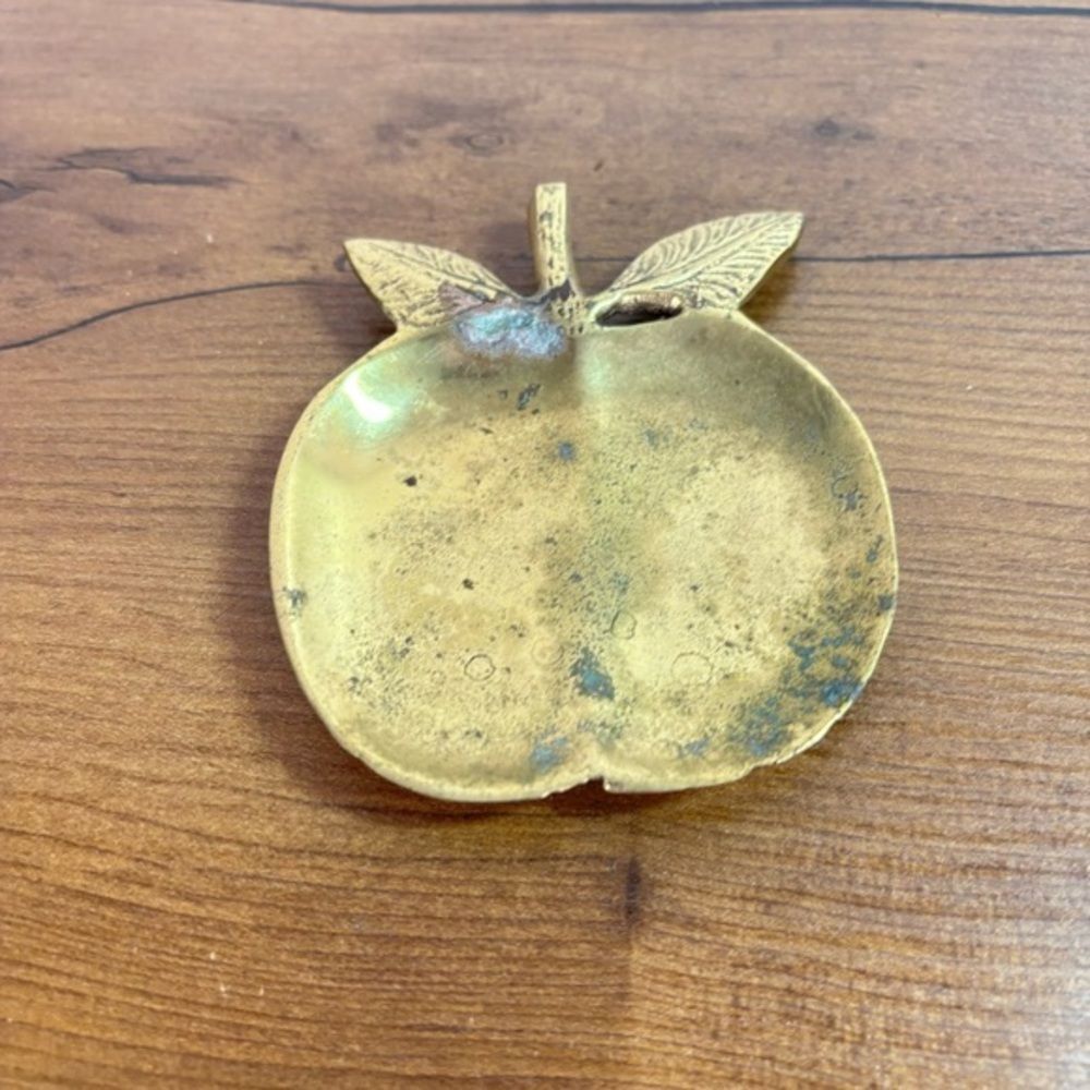 Vintage Brass Apple Shaped Trinket Dish